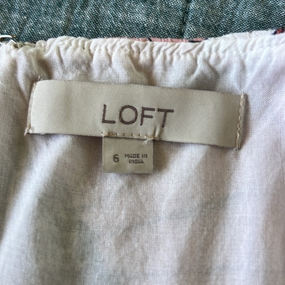 LOFT Poppy Square Neck Puffed Sleeve Tiered Mini Dress in Coral - Picture 9 of 9